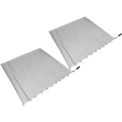 Pejs Mesh Screen Gardin 2 brede paneler Hængende erstatningsskærme til hjemmet Brændeovn Pejs Sort 24x22in