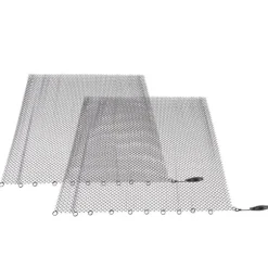 Pejs Mesh Screen Gardin 2 brede paneler Hængende erstatningsskærme til hjemmet Brændeovn Pejs Sort 24x22in