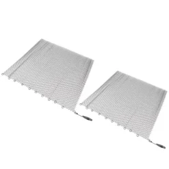 Pejs Mesh Screen Gardin 2 brede paneler Hængende erstatningsskærme til hjemmet Brændeovn Pejs Sort 24x22in