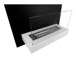 Pejse Bio-pejs BOARD vægmonteret biopejs 45 cm x 47 cm x 16,5 cm med glas kan bruges som whiteboard sort / hvid økologisk pejs