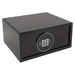 Pengeskab - Digital kode & nøgle - 30 L - Stål - USB nødstrøm - Vægmonterbar/Fritstående - Sort