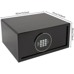 Pengeskab - Digital kode & nøgle - 30 L - Stål - USB nødstrøm - Vægmonterbar/Fritstående - Sort