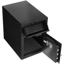 Pengeskab 1,2 kubikfod, Frontmonteret, Stor Kapacitet, Digital Tastatur, 2-lags Opbevaringsboks, Sort, Reservenøgler, Kontanter, Smykker, Dokumenter | CDON