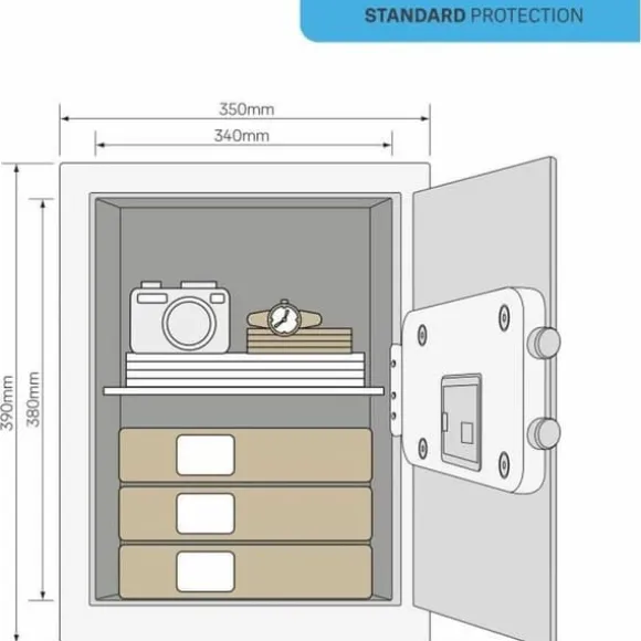 Pengeskab med elektronisk lås Yale Sort 40 L 39 x 35 x 36 cm Rustfrit stål