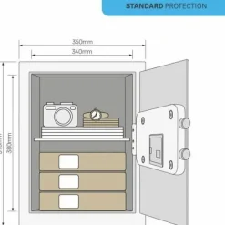 Pengeskab med elektronisk lås Yale Sort 40 L 39 x 35 x 36 cm Rustfrit stål