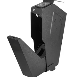 Pengeskab til pistoler med biometrisk lås og 3 adgangsmetoder. Sikker opbevaring af én pistol.