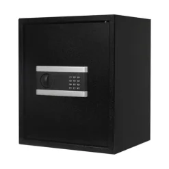 Pengeskab/Sikkerhedsboks - Digitalt Tastatur - Stål - Væg- og Gulvmontering - Rustbestandig - 38×31×45 cm - 13,1 kg - Sort