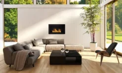 Perfekt til jul julegave Ethanol pejs Bioethanol vægmonteret bioovn 65 x 40 x 12 cm mat sort Biokedel miljøvenlig bioovn