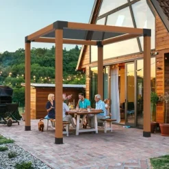 Pergola Beslag Sæt 152x152mm, 4 stk 3-vejs Heavy Duty Hjørnebeslag til træprojekter. Nem installation til lysthuse og pergolaer.