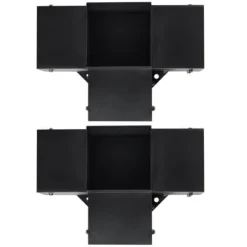 Pergola beslagssæt, 4-vejs hjørnebeslag 2 stk., 14,2x14,2 cm, sort, stål