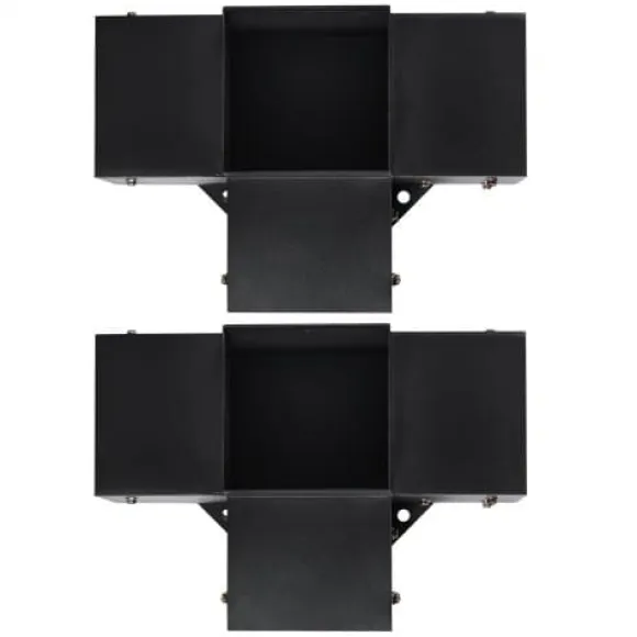 Pergola beslagssæt, 4-vejs hjørnebeslag 2 stk., 14,2x14,2 cm, sort, stål