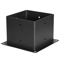 Pergola beslagssæt, 3-vejs hjørnebeslag 142x142 mm, sort, kulstofstål