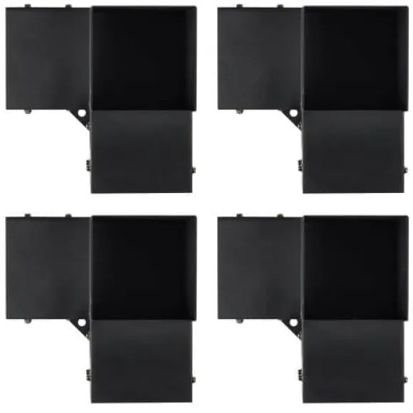 Pergola beslagssæt, 3-vejs hjørnebeslag, 14,2x14,2 cm, sort, stål