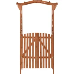Pergola med låge - Havepergola i massivt grantræ | Størrelse: 116x40x204 cm
