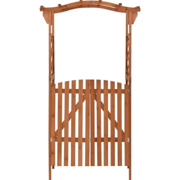 Pergola med låge - Havepergola i massivt grantræ | Størrelse: 116x40x204 cm