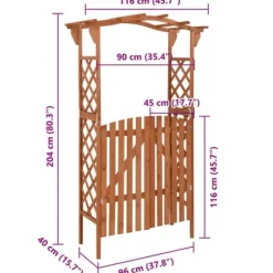 Pergola med låge - Havepergola i massivt grantræ | Størrelse: 116x40x204 cm