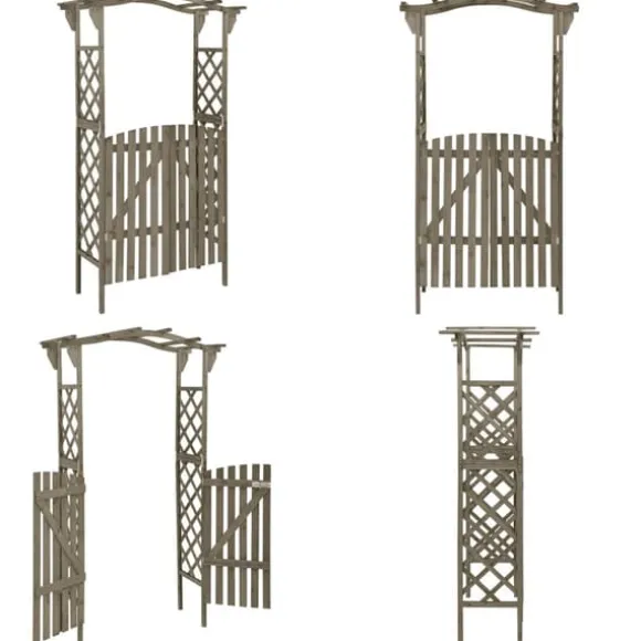 Pergola med låge 116x40x204 cm massivt grantræ grå - Pergola - Pergolaer - Home & Living