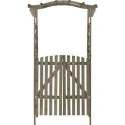 Pergola med låge 116x40x204 cm massivt grantræ grå - Pergola - Pergolaer - Home & Living