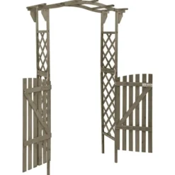 Pergola med låge 116x40x204 cm massivt grantræ grå - Pergola - Pergolaer - Home & Living