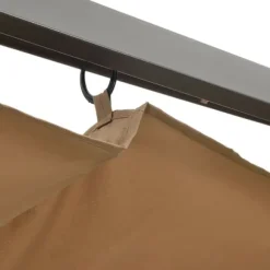 Pergola med sammenrulleligt tag 3x3 m | Stål | Farve: Gråbrun | 180 g/m²