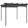 Pergola med sammenrulleligt tag 3x3 m - Robust antracitgrå stål | Vægt: 180 g/m²