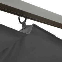 Pergola med sammenrulleligt tag 3x3 m - Robust antracitgrå stål | Vægt: 180 g/m²