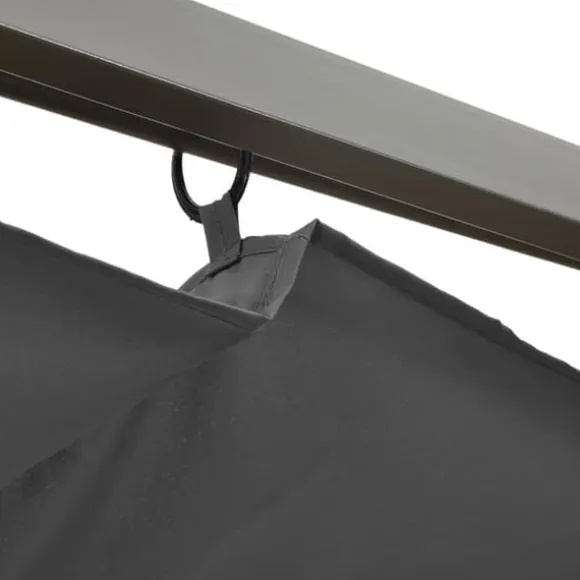 Pergola med sammenrulleligt tag 3x3 m - Robust antracitgrå stål | Vægt: 180 g/m²