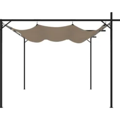 Pergola med sammenrulleligt tag - UV-resistent & robust | Størrelse: 295x292x230 cm | Farve: Gråbrun