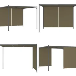 Pergola med tilbagetrækkeligt tag 3x3 m 180 g/m² gråbrun - Pergola - Pergolaer - Home & Living