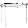Pergola med tilbagetrækkeligt tag 3x3 m - Pulverlakeret stål | Farve: Creme