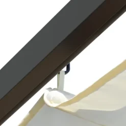 Pergola med tilbagetrækkeligt tag 3x3 m - Pulverlakeret stål | Farve: Creme