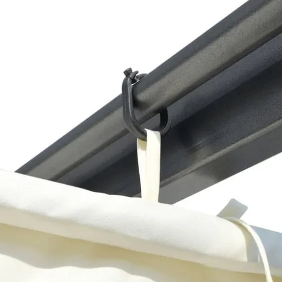 Pergola med tilbagetrækkeligt tag 3x3 m - Pulverlakeret stål | Farve: Creme