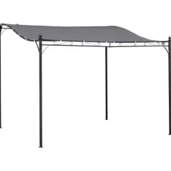 Pergola pavillon 297x297 cm, metal, grå – terrasse/altan