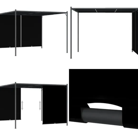 Pergola tilbagetrækkeligt tag 3x3 m antracitgrå - Pergola - Pergolaer - Home & Living