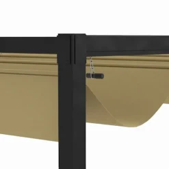 Pergola 4x3m havepavillon, terrasse tagbeklædning lavet af stål, havepavillon med justerbart tag, fritstående, solafskærmning til terrasse og have, Kh | CDON