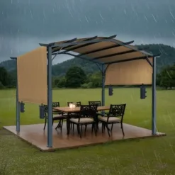 Pergola, 304.8x304.8x254 cm, Beige, Metal