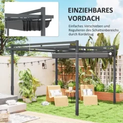 Pergola, 358x320x245 cm, Grå