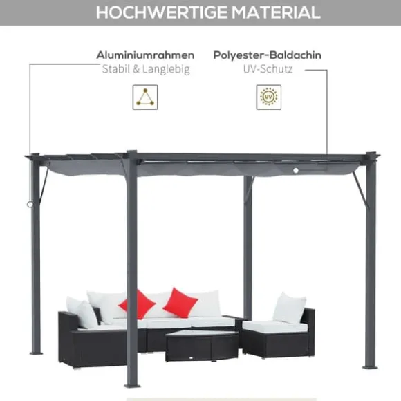 Pergola, 300x300x223 cm, Grå