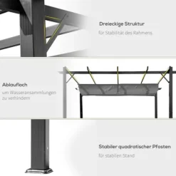 Pergola, 300x300x223 cm, Grå
