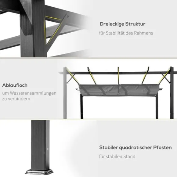 Pergola, 300x300x223 cm, Grå