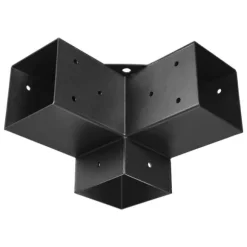 Pergolabeslagsæt - Kraftige 3-vejs hjørnebeslag - Indre mål 92 x 92 mm - Passer til 10,2 x 10,2 cm stolper - 4 stk - Til træbjælker