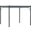 Pergola/pavillon 3×3×2,23 m, skydetag, aluminium, kulgrå/mørkegrå