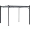 Pergola/pavillon 3×3×2,23 m, skydetag, aluminium, kulgrå/mørkegrå