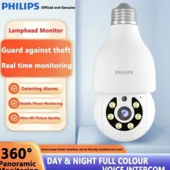 Philips Lampeovervågningskamera WiFi Lampeovervågningskamera Trådløst udendørs lyspære Kamera Bevægelsesdetektering Hjemmeovervågningskamera
