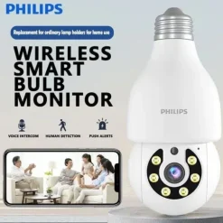 Philips Lampeovervågningskamera WiFi Lampeovervågningskamera Trådløst udendørs lyspære Kamera Bevægelsesdetektering Hjemmeovervågningskamera
