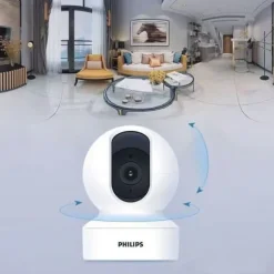 Philips TAI6000W/93 Trådløst Overvågningskamera – WiFi/4G, 1080p HD, Pan/Tilt, Bevægelsesdetektion, Nattesyn, Til Hjem og Kontor