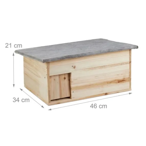 Pindsvinehus-sæt, 21x46x34 cm, Brun