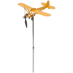 Piper J3 Cub Airplane Weathervane 3D Metal Airplane Weather Fane Udendørs tag Vindretningsindikator Haveindretning Lille