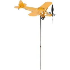 Piper J3 Cub Airplane Weathervane 3D Metal Airplane Weather Fane Udendørs tag Vindretningsindikator Haveindretning Lille