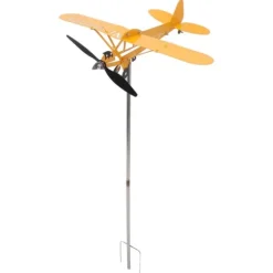 Piper J3 Cub Airplane Weathervane 3D Metal Airplane Weather Fane Udendørs Tag Vindretningsindikator Haveindretning Stor